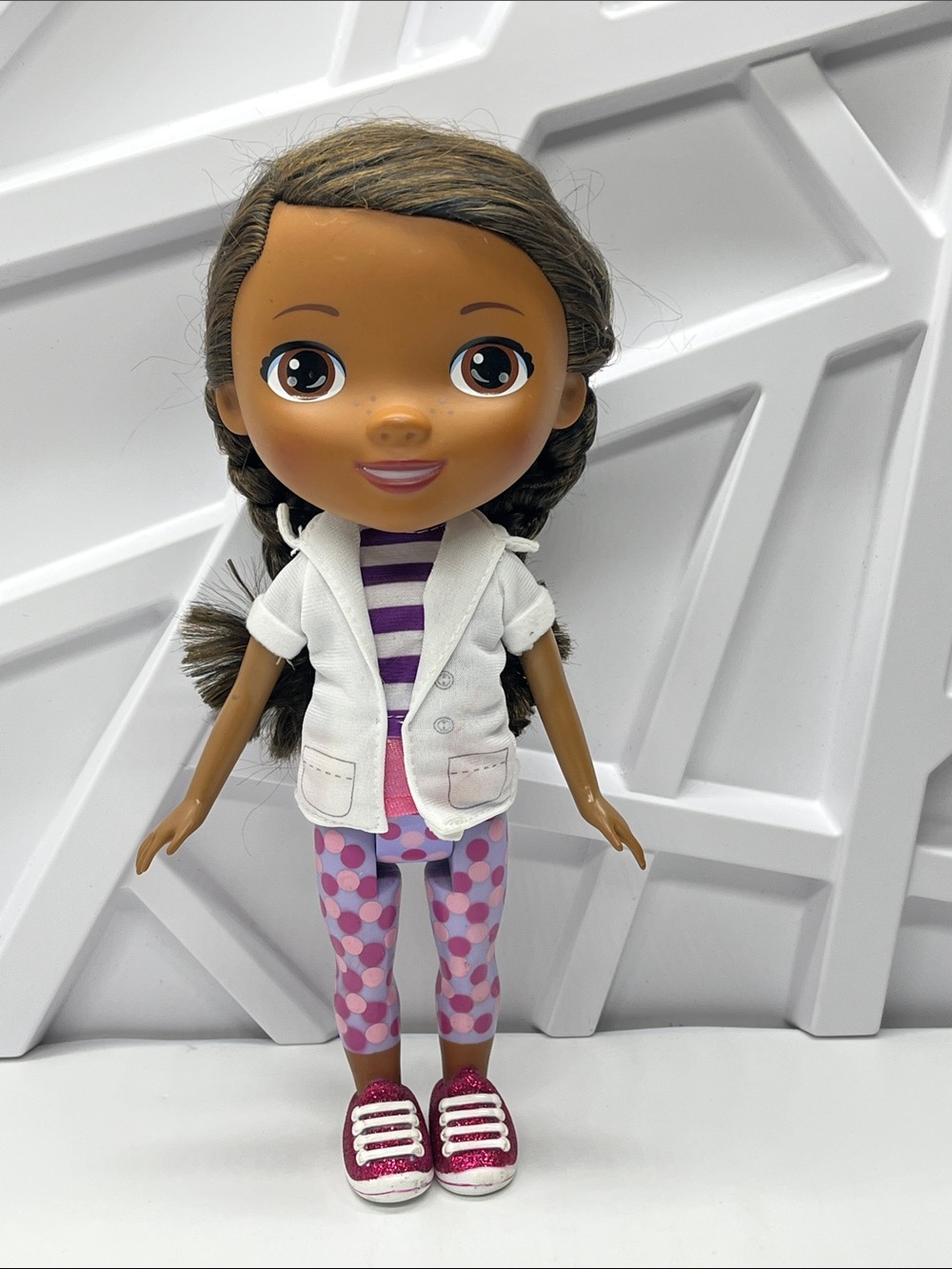 Disney Junior Doc Mcstuffins Doll in White Jacket and Pink Polka-Leggings